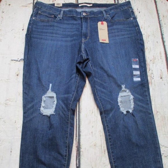 Levi's 711 Skinny Crop Destroyed Jeans - Picture 5 of 9